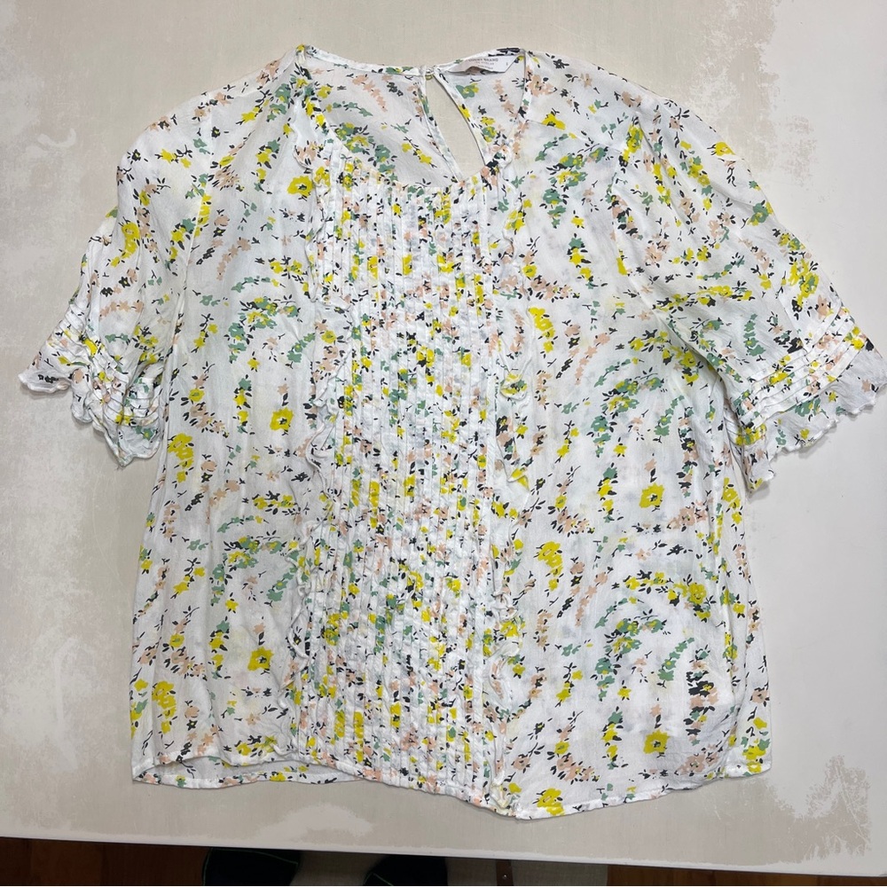 Lucky Brand Floral Blouse with Yellow and Black